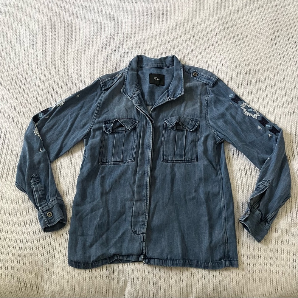 Rails Embroidered Denim Shirt Jacket - Picture 4 of 11